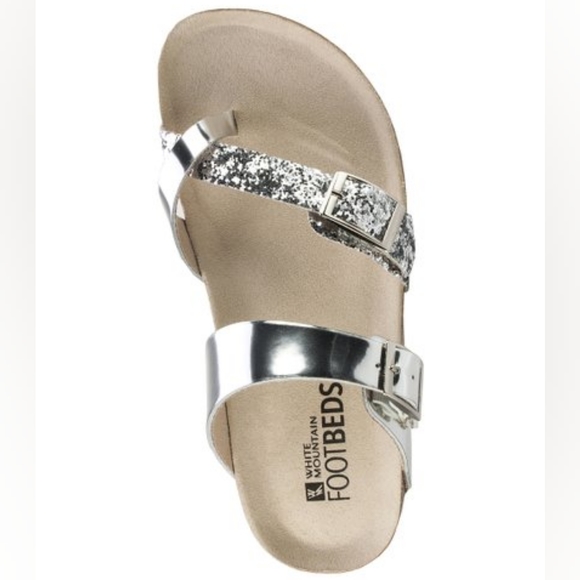 White Mountain Shoes - 👣WHITE MOUNTAIN Gracie Footbeds in Silver Glitter Leather